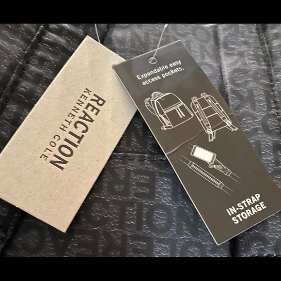 Kenneth Cole Reaction Black Logo Backpack - Picture 6 of 6